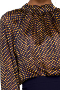 Elegancka bluzka damska szyfonowa w groszki długi rękaw m3 S235