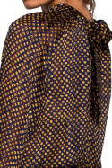 Elegancka bluzka damska szyfonowa w groszki długi rękaw m3 S235