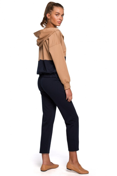 Bluza damska z kapturem dwukolorowa dresowa dzianinowa m3 S229 Bluza damska z kapturem dwukolorowa dresowa dzianinowa m3 S229