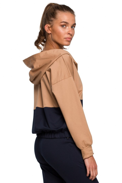 Bluza damska z kapturem dwukolorowa dresowa dzianinowa m3 S229 Bluza damska z kapturem dwukolorowa dresowa dzianinowa m3 S229
