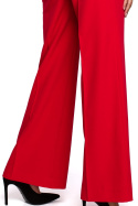 Elegancki kombinezon krótki rękaw szerokie nogawki czerwony S243