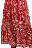 Sukienka szyfonowa midi w groszki z falbaną długi rękaw m2 S238