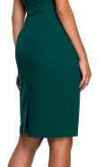 Sukienka ołówkowa bodycon z krótkim rękawem wiązana zielona S239