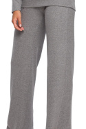 Spodnie damskie z gumą i szerokimi nogawkami dzianinowe szare S249