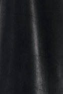 Sukienka welurowa mini z długim rękawem i dekoltem V czarna A378