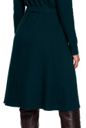 Sukienka z żorżety fason A wiązana dekolt V wiskoza zielona S250