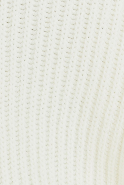 Sweter damski nietoperz gruby z półgolfem luźny ecru A389 Sweter damski nietoperz gruby z półgolfem luźny ecru A389