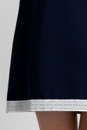 Koszula damska nocna mini z koronkowym brzegiem granatowa LA043