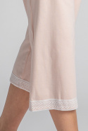Spodnie damskie od piżamy z koronkowym brzegiem brzoskwiniowe LA041