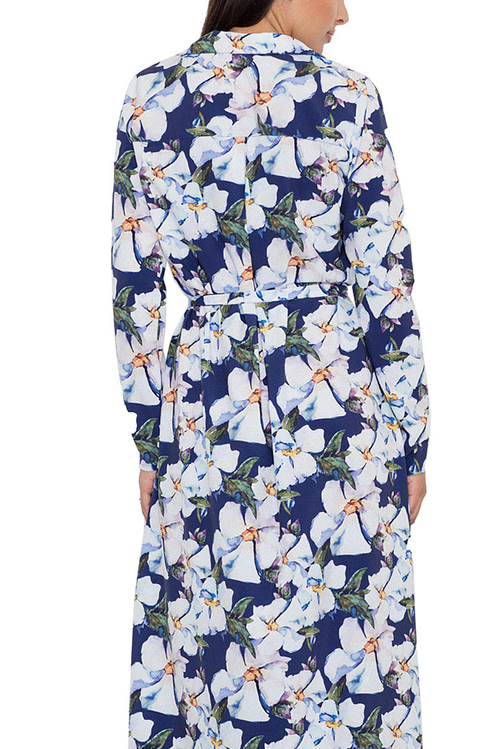 Letnia sukienka maxi w kwiaty z rozcięciami i wiązaniem wzór 71 M567 Letnia sukienka maxi w kwiaty z rozcięciami i wiązaniem wzór 71 M567