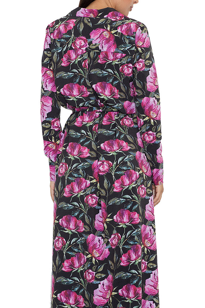 Letnia sukienka maxi w kwiaty z rozcięciami i wiązaniem wzór 72 M567 Letnia sukienka maxi w kwiaty z rozcięciami i wiązaniem wzór 72 M567