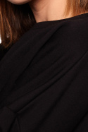 Bluza damska oversize z głębokim dekoltem na plecach czarna B185