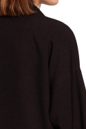 Koszula damska luźna oversize z szerokimi rękawami 7/8 czarna B191