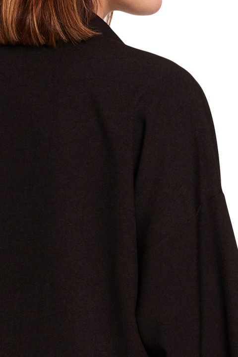 Koszula damska luźna oversize z szerokimi rękawami 7/8 czarna B191 Koszula damska luźna oversize z szerokimi rękawami 7/8 czarna B191
