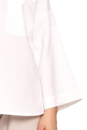 Koszula damska luźna oversize z szerokimi rękawami 7/8 biała B191