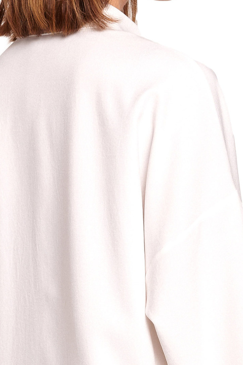 Koszula damska luźna oversize z szerokimi rękawami 7/8 biała B191 Koszula damska luźna oversize z szerokimi rękawami 7/8 biała B191
