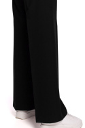 Spodnie damskie na kant z gumką w pasie szerokie nogawki czarne me570