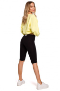 Krótkie legginsy damskie typu kolarki bawełniane czarne me593