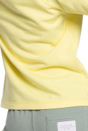 Bluza damska prosta z krótkim reglanowym rękawem żółta me584