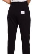 Spodnie damskie dresowe joggery z gumką w pasie czarne me585