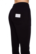 Spodnie damskie dresowe joggery z gumką w pasie czarne me585
