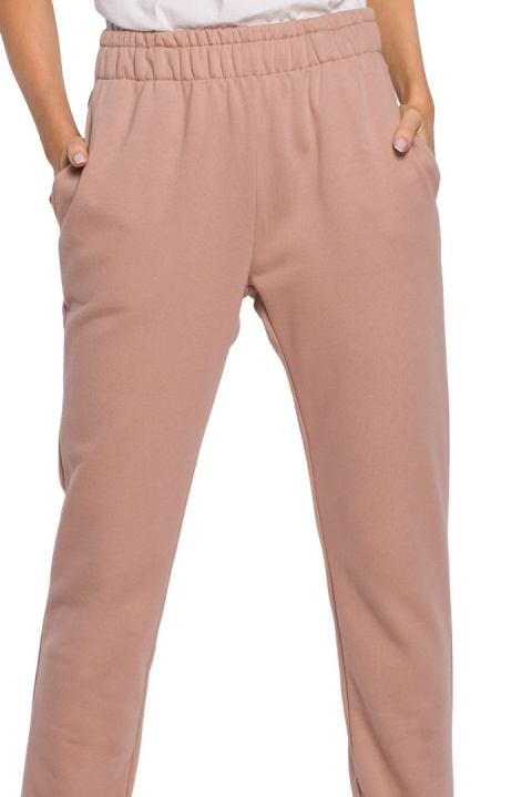 Spodnie damskie dresowe joggery z gumką w pasie mocca me585 Spodnie damskie dresowe joggery z gumką w pasie mocca me585