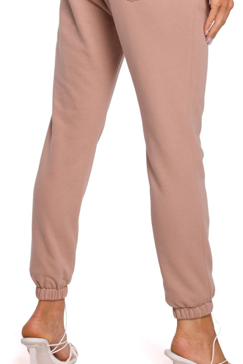 Spodnie damskie dresowe joggery z gumką w pasie mocca me585 Spodnie damskie dresowe joggery z gumką w pasie mocca me585