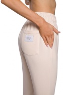 Spodnie damskie dresowe joggery z gumką w pasie waniliowe me585