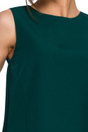 Elegancka bluzka damska krótka trapezowa bez rękawów zielona S257