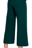 Eleganckie spodnie damskie z szerokimi nogawkami 7/8 zielone S256