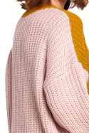 Sweter damski luźny wielokolorowy z szerokim rękawem m1 BK066