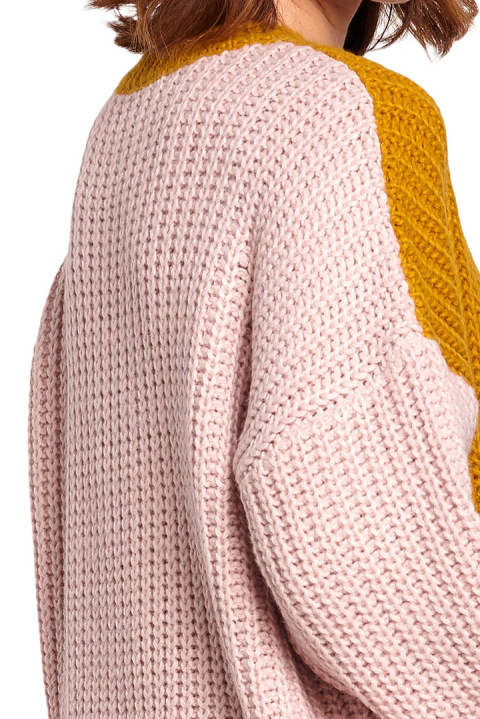 Sweter damski luźny wielokolorowy z szerokim rękawem m1 BK066 Sweter damski luźny wielokolorowy z szerokim rękawem m1 BK066