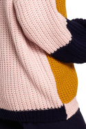 Sweter damski luźny wielokolorowy z szerokim rękawem m1 BK066