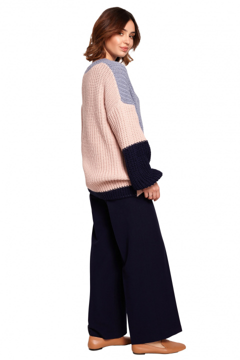 Sweter damski luźny wielokolorowy z szerokim rękawem m3 BK066 Sweter damski luźny wielokolorowy z szerokim rękawem m3 BK066