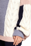 Sweter damski luźny wielokolorowy z szerokim rękawem m3 BK066