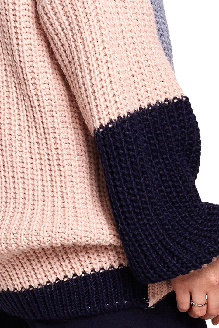 Sweter damski luźny wielokolorowy z szerokim rękawem m3 BK066 Sweter damski luźny wielokolorowy z szerokim rękawem m3 BK066