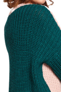 Sweter damski luźny wielokolorowy z szerokim rękawem m4 BK066