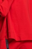 Luźna bluza damska z lampasem i rozcięciami na bokach czerwona me491