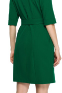 Sukienka żakietowa midi z paskiem zapinana na napy zielona L S120