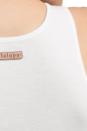 Koszulka damska krótki top bez rękawów bawełniana biały LA067