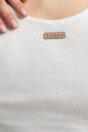 Koszulka damska top bez rękawów na szelkach bawełniana biały LA064