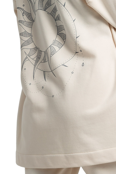 Bluza damska dresowa bez zapięcia z dzianiny z kapturem waniliowa LA058 Bluza damska dresowa bez zapięcia z dzianiny z kapturem waniliowa LA058