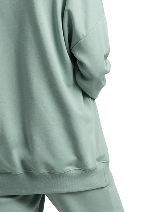 Bluza damska oversize dresowa z dzianiny ze ściągaczem miętowa LA057 Bluza damska oversize dresowa z dzianiny ze ściągaczem miętowa LA057