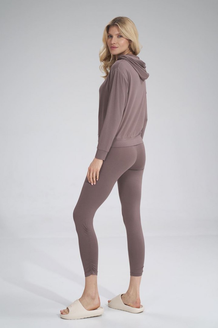 Legginsy damskie z wiskozy z gumą w pasie brązowe M773 Legginsy damskie z wiskozy z gumą w pasie brązowe M773