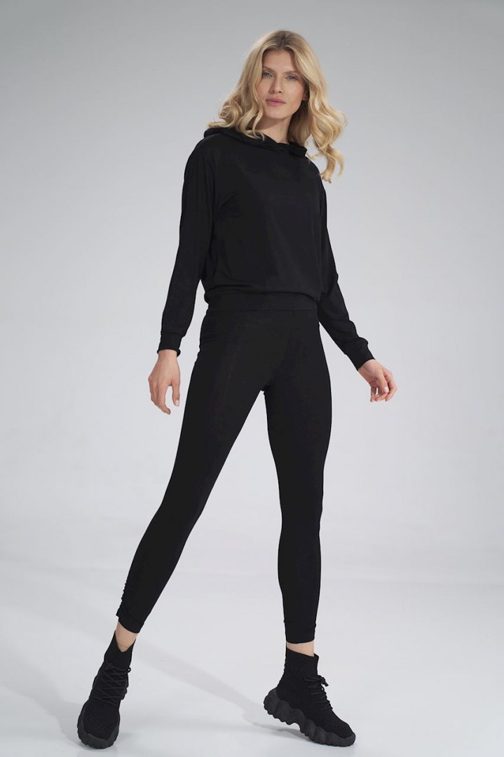 Legginsy damskie z wiskozy z gumą w pasie czarne M773 Legginsy damskie z wiskozy z gumą w pasie czarne M773