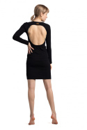 Sukienka dopasowana mini z wycięciem na plecach czarna LA060
