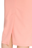 Elegancka spódnica ołówkowa midi z wysokim stanem XXL łososiowa S065