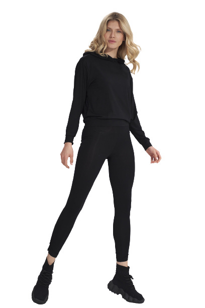 Legginsy damskie z wiskozy z gumą w pasie czarne M773 Legginsy damskie z wiskozy z gumą w pasie czarne M773