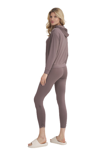 Legginsy damskie z wiskozy z gumą w pasie brązowe M773 Legginsy damskie z wiskozy z gumą w pasie brązowe M773