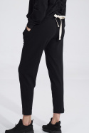 Spodnie damskie sportowe z gumą w pasie bawełniane czarne M778